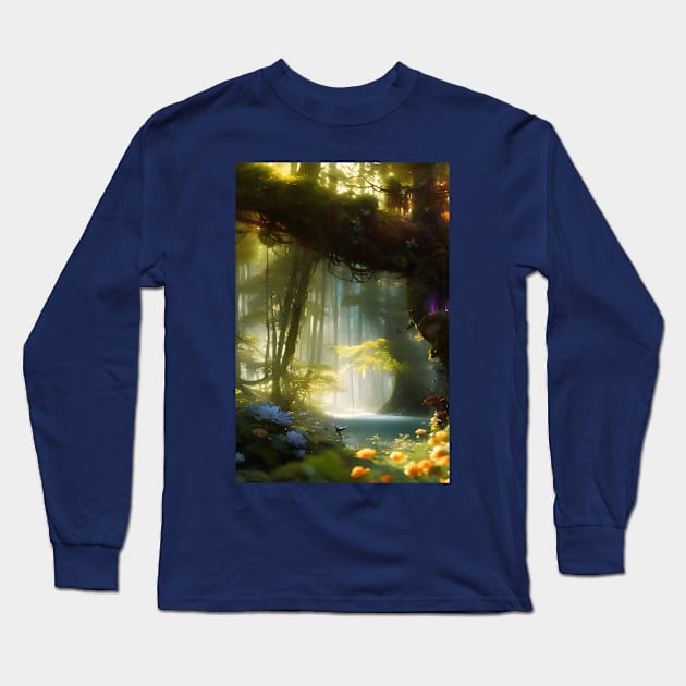 Whimsical Magic Fairytale Forest Long Sleeve T-Shirt by Christine aka stine1